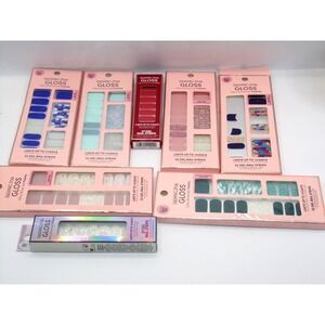 5+ Lot Dashing Diva Gloss Salon 32 Per Pack Gel Nail Strips Pink Blue Glitter